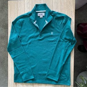 Penguin Golf fleece storm quarter zip. LS white piping NWOT Mens M